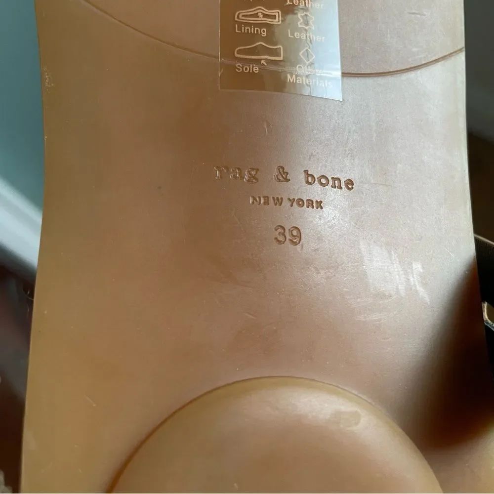 RAG & BONE ANSLEY DOUBLE SUEDE STRAP LEATHER SLIDE TAN SILVER
BUCKLES Sz-39/9 - Picture 9 of 9